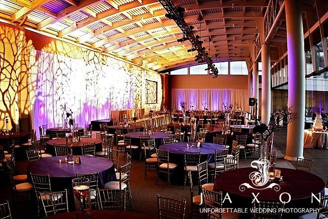 The Event Space | the Retreat at Perimeter Summit in shade of purple and gold